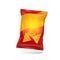 Red Packaging for nachos chips, mockup for your design and advertising, an empty packaging form. Vector