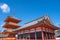 Red pagoda Beautiful architecture in Kiyomizu dera temple, Kyoto