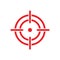 Red pain circle target icon vector illustration