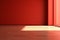 Red paint empty corner space with shadow and light, Generative AI