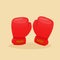 Red pair of boxing gloves
