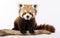 Red Panda Against a White Background -Generative Ai