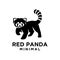 Red panda black logo icon design