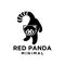 Red panda black logo icon design