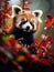 red panda, a charming and elusive creature found in the lush forests of Asia, particularly in the Himalayas.
