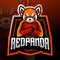 Red panda esport logo mascot design