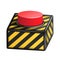 Red Panic Button Sign Vector. Red Alarm Shiny Button Illustration