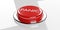 Red panic push button over white background, emergency, security or safety concept