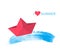 Red paper boat summer design vector illustration