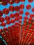 Red Paper Chinese lanterns under blue sky