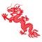 Red paper cut Dragon china vector design