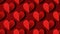 Red paper cut hearts as trendy creative Valentines Day background pattern, generated by AI