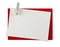 Red paper envelope with white card