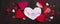 Red paper hearts media love putting