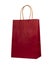 Red paper market bag ecological isolated on the white background