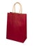 Red paper market bag ecological isolated on the white background