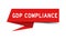 Red paper speech banner with word GDP Good distribution practice compliance on white background