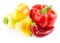 Red paprika, yellow peppers and chili pepper
