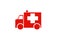 A red paramedic ambulance on white background graphic resource