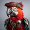 Red Parrot In Pirate Costume: A Captivating Cultural Documentation