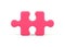Red part puzzle 3d icon. Logical element for solving creative problem