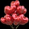 Red party balloons love heart shaped happy birthday event