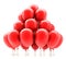 Red party helium balloons. 3D