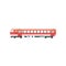 Red passenger train locomotive, railway carriage vector Illustration on a white background