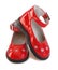 Red patent leather baby girl shoe