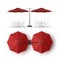 Red Patio Double Outdoor Beach Cafe Lounge Restaurant Round Umbrella