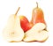 Red pears cut piece isolated