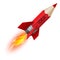Red pencil as flying rocket