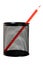 Red pencil in black pencil holder