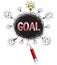 Red pencil idea concept red goal business creative illustration