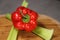 Red pepper and celery billboard or front cover for culinary magazines
