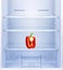 Red pepper in empty refrigerator.