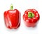 Red pepper  in group retouched and isolated white background for package design