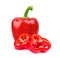 Red pepper islated on white background