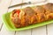 Red pepper and potato monkey bread, selective focus