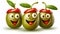 Red Pepper Stuffed Green Olives with Smiling Faces - Generative Ai