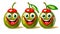 Red Pepper Stuffed Green Olives with Smiling Faces - Generative Ai