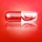 Red Peppers in capsule vitamin, Medical concepts and health supplements.