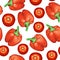 Red peppers and tomatoes pattern seamless