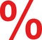 Red percent icon