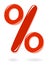 Red percentage symbol