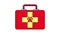 Red pet first aid kit icon animation