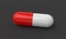 Red pharmacy pill. Medical tablet mockup.