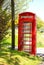 Red Phone Booth in the Countryside