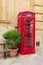 Red phone booth in Mdina