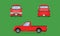 Red pickup truck car front side back view transport vector illustration eps10